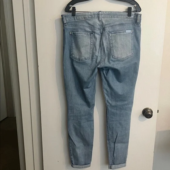 7 For All Mankind Light Blue Distressed Skinny Jeans - Picture 2 of 4